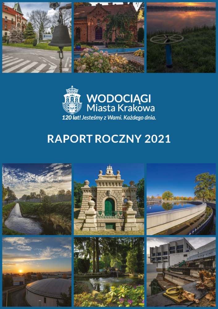 Raport roczny 2021 Wodociągi Miasta Krakowa strona tytułowa